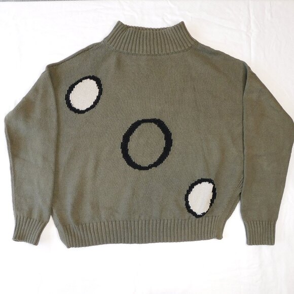 PLANET by Lauren G Bullseye Sweater | Camo Green | Cotton | VGUC | One Size - Picture 1 of 9